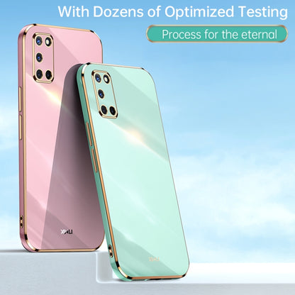 For OPPO A52 XINLI Straight 6D Plating Gold Edge TPU Shockproof Case(Mint Green) - OPPO Cases by XINLI | Online Shopping UK | buy2fix
