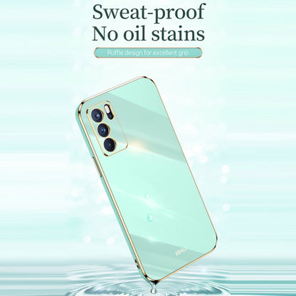 For OPPO Reno6 Pro 5G XINLI Straight 6D Plating Gold Edge TPU Shockproof Case(White) - OPPO Cases by XINLI | Online Shopping UK | buy2fix