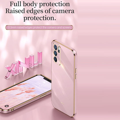 For OPPO Reno6 Pro 5G XINLI Straight 6D Plating Gold Edge TPU Shockproof Case(Mint Green) - OPPO Cases by XINLI | Online Shopping UK | buy2fix