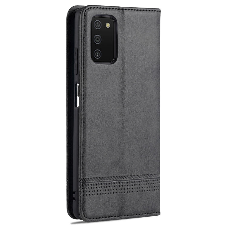 For Samsung Galaxy A03s 164mm AZNS Magnetic Calf Texture Horizontal Flip Leather Case with Card Slots & Holder & Wallet(Black) - Galaxy Phone Cases by AZNS | Online Shopping UK | buy2fix
