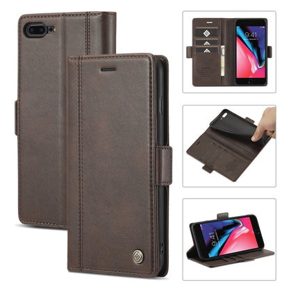 LC.IMEEKE Magnetic Buckle PU + TPU Horizontal Flip Leather Case with Holder & Card Slots & Wallet For iPhone 8 Plus & 7 Plus(Coffee) - More iPhone Cases by LC.IMEEKE | Online Shopping UK | buy2fix