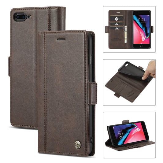 LC.IMEEKE Magnetic Buckle PU + TPU Horizontal Flip Leather Case with Holder & Card Slots & Wallet For iPhone 8 Plus & 7 Plus(Coffee) - More iPhone Cases by LC.IMEEKE | Online Shopping UK | buy2fix