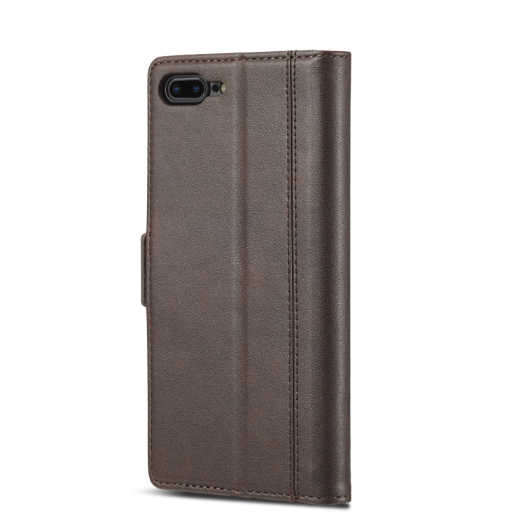 LC.IMEEKE Magnetic Buckle PU + TPU Horizontal Flip Leather Case with Holder & Card Slots & Wallet For iPhone 8 Plus & 7 Plus(Coffee) - More iPhone Cases by LC.IMEEKE | Online Shopping UK | buy2fix