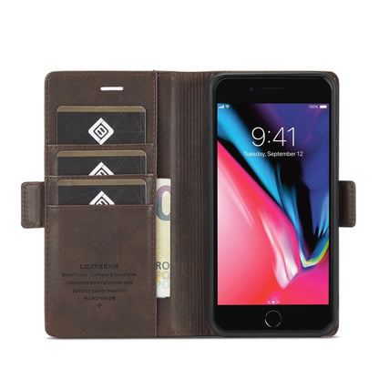 LC.IMEEKE Magnetic Buckle PU + TPU Horizontal Flip Leather Case with Holder & Card Slots & Wallet For iPhone 8 Plus & 7 Plus(Coffee) - More iPhone Cases by LC.IMEEKE | Online Shopping UK | buy2fix
