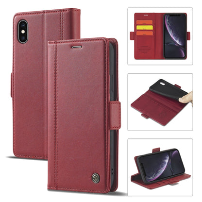 For iPhone XS Max LC.IMEEKE Magnetic Buckle PU + TPU Horizontal Flip Leather Case with Holder & Card Slots & Wallet(Red) - More iPhone Cases by LC.IMEEKE | Online Shopping UK | buy2fix