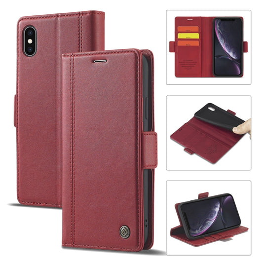 For iPhone XS Max LC.IMEEKE Magnetic Buckle PU + TPU Horizontal Flip Leather Case with Holder & Card Slots & Wallet(Red) - More iPhone Cases by LC.IMEEKE | Online Shopping UK | buy2fix