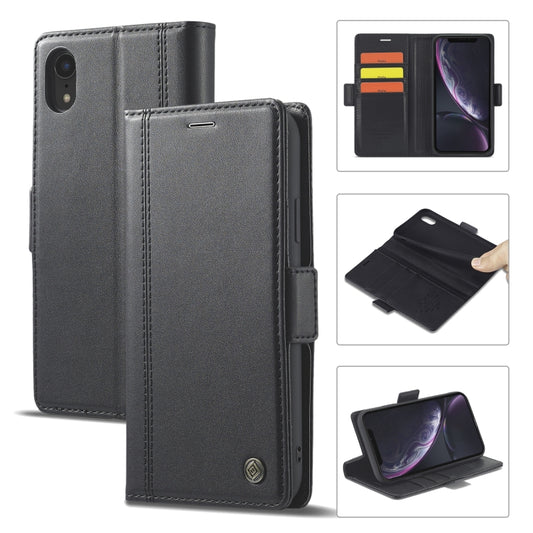 For iPhone XR LC.IMEEKE Magnetic Buckle PU + TPU Horizontal Flip Leather Case with Holder & Card Slots & Wallet(Black) - More iPhone Cases by LC.IMEEKE | Online Shopping UK | buy2fix