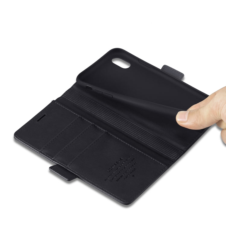 For iPhone XR LC.IMEEKE Magnetic Buckle PU + TPU Horizontal Flip Leather Case with Holder & Card Slots & Wallet(Black) - More iPhone Cases by LC.IMEEKE | Online Shopping UK | buy2fix