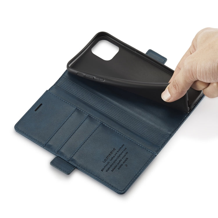 LC.IMEEKE Magnetic Buckle PU + TPU Horizontal Flip Leather Case with Holder & Card Slots & Wallet For iPhone 11 Pro Max(Blue) - iPhone 11 Pro Max Cases by LC.IMEEKE | Online Shopping UK | buy2fix