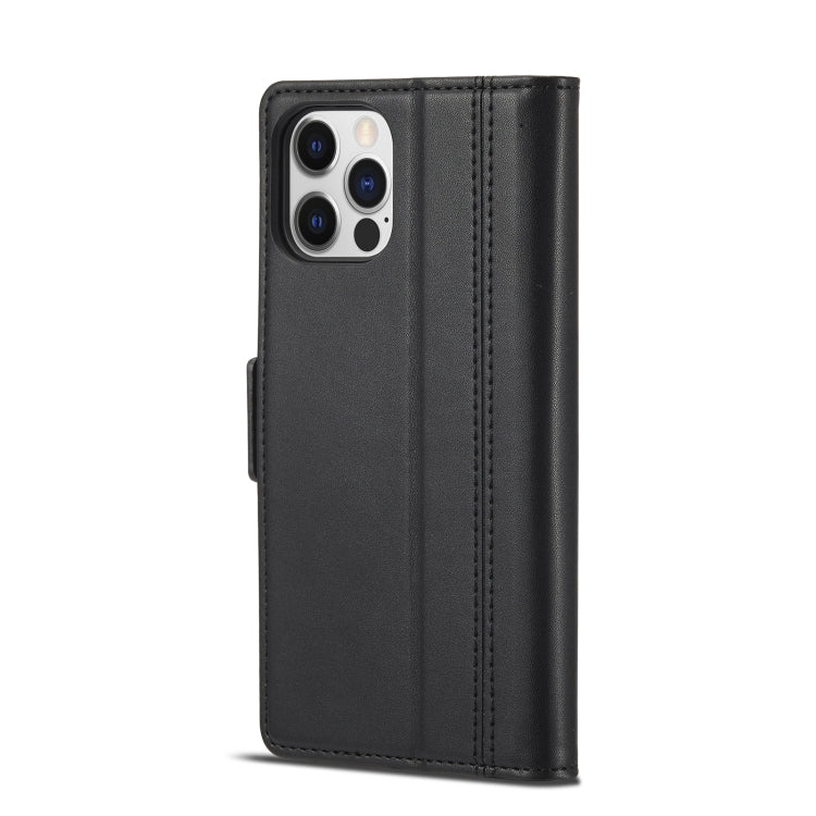 For iPhone 12 Pro Max LC.IMEEKE Magnetic Buckle PU + TPU Horizontal Flip Leather Case with Holder & Card Slots & Wallet(Black) - iPhone 12 Pro Max Cases by LC.IMEEKE | Online Shopping UK | buy2fix