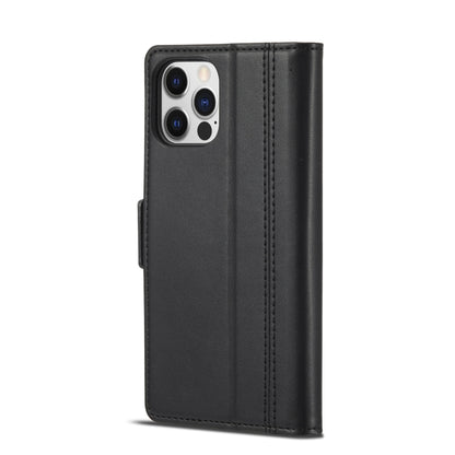 For iPhone 12 Pro Max LC.IMEEKE Magnetic Buckle PU + TPU Horizontal Flip Leather Case with Holder & Card Slots & Wallet(Black) - iPhone 12 Pro Max Cases by LC.IMEEKE | Online Shopping UK | buy2fix
