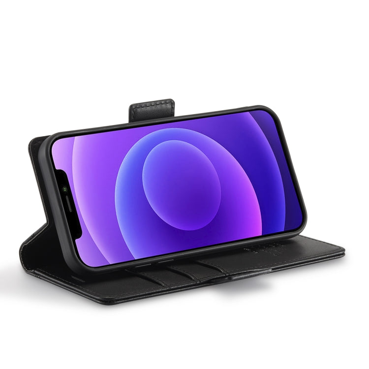 For iPhone 12 Pro Max LC.IMEEKE Magnetic Buckle PU + TPU Horizontal Flip Leather Case with Holder & Card Slots & Wallet(Black) - iPhone 12 Pro Max Cases by LC.IMEEKE | Online Shopping UK | buy2fix