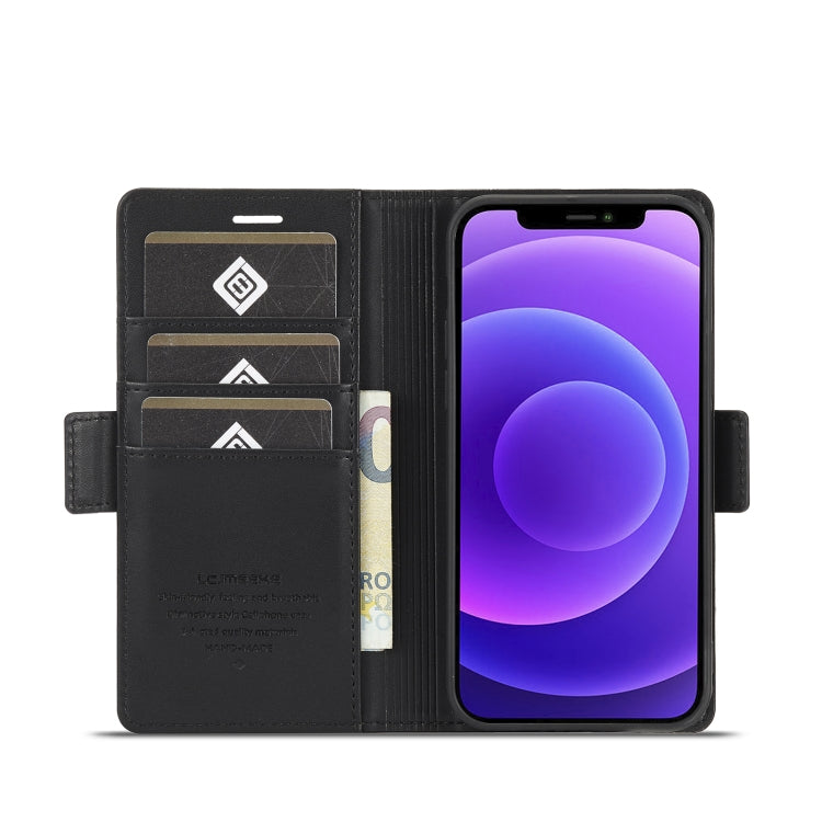 For iPhone 12 / 12 Pro LC.IMEEKE Magnetic Buckle PU + TPU Horizontal Flip Leather Case with Holder & Card Slots & Wallet(Black) - iPhone 12 / 12 Pro Cases by LC.IMEEKE | Online Shopping UK | buy2fix