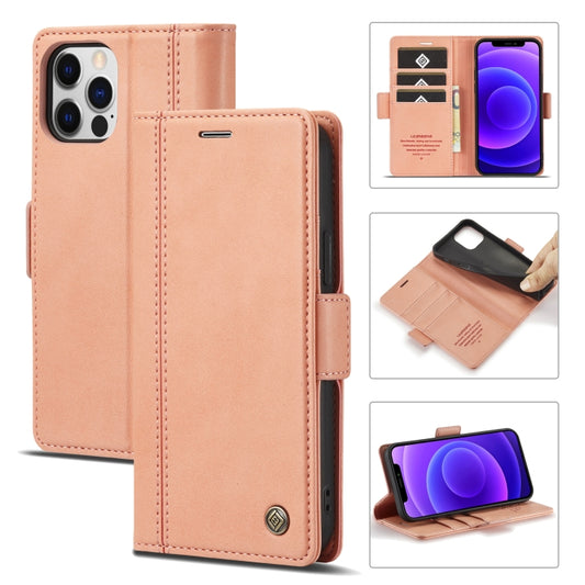 For iPhone 12 mini LC.IMEEKE Magnetic Buckle PU + TPU Horizontal Flip Leather Case with Holder & Card Slots & Wallet (Rose Gold) - iPhone 12 mini Cases by LC.IMEEKE | Online Shopping UK | buy2fix