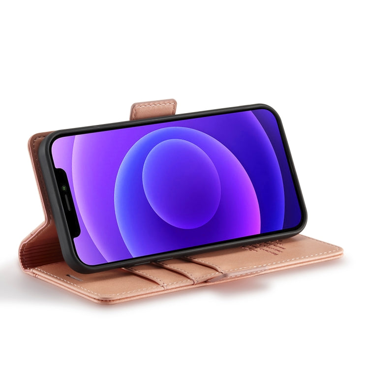 For iPhone 12 mini LC.IMEEKE Magnetic Buckle PU + TPU Horizontal Flip Leather Case with Holder & Card Slots & Wallet (Rose Gold) - iPhone 12 mini Cases by LC.IMEEKE | Online Shopping UK | buy2fix