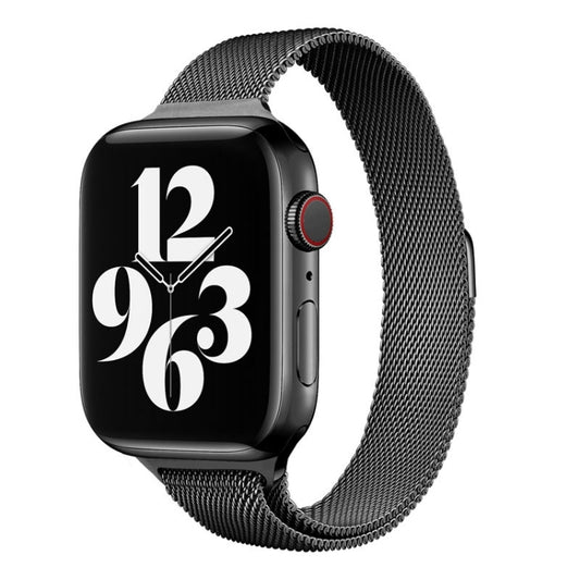 Milan Loopback Small Waist Watch Band For Apple Watch Series 9&8&7 41mm / SE 3&SE 2&6&SE&5&4 40mm / 3&2&1 38mm(Black) by buy2fix