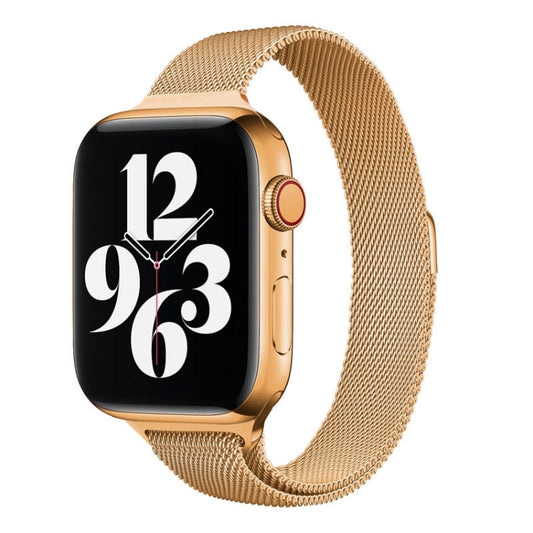 Milan Loopback Small Waist Watch Band For Apple Watch Series 9&8&7 41mm / SE 3&SE 2&6&SE&5&4 40mm / 3&2&1 38mm(Gold) by buy2fix