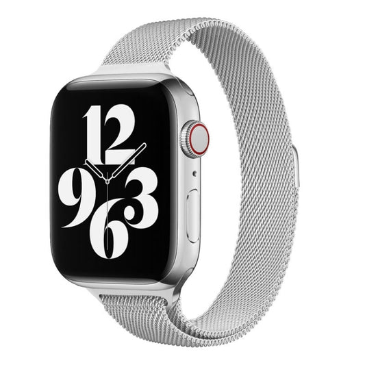 Milan Loopback Small Waist Watch Band For Apple Watch Series 9&8&7 41mm / SE 3&SE 2&6&SE&5&4 40mm / 3&2&1 38mm(Silver) by buy2fix