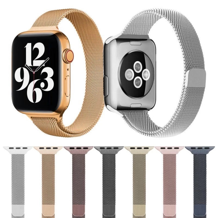 Milan Loopback Small Waist Watch Band For Apple Watch Series 9&8&7 41mm / SE 3&SE 2&6&SE&5&4 40mm / 3&2&1 38mm(Rose Gold) - Watch Bands by buy2fix | Online Shopping UK | buy2fix