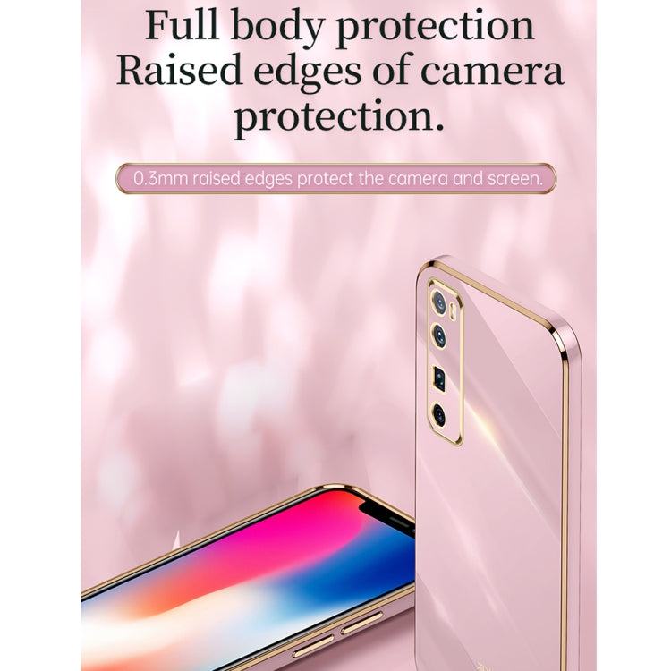 For Huawei nova 7 5G XINLI Straight Edge 6D Electroplate TPU Phone Case(Pink) - Huawei Cases by XINLI | Online Shopping UK | buy2fix