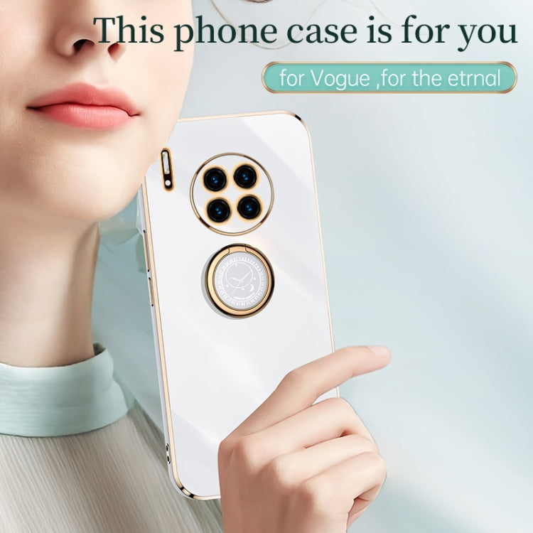 For Huawei Mate 30 XINLI Straight Edge 6D Electroplate TPU Phone Case with Ring Holder(Mint Green) - Huawei Cases by XINLI | Online Shopping UK | buy2fix