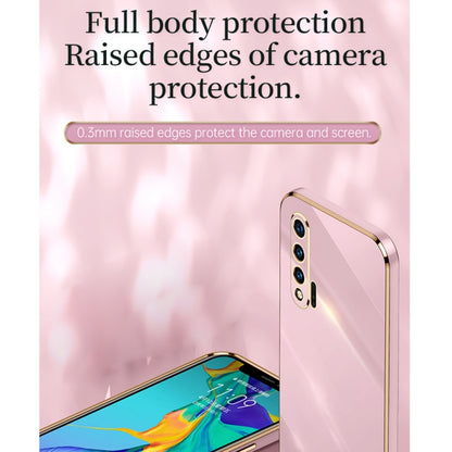 For Huawei nova 6 5G XINLI Straight Edge 6D Electroplate TPU Phone Case with Ring Holder(White) - Huawei Cases by XINLI | Online Shopping UK | buy2fix