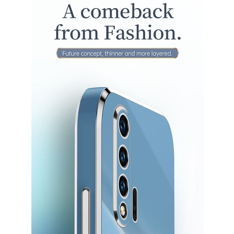 For Huawei nova 6 5G XINLI Straight Edge 6D Electroplate TPU Phone Case with Ring Holder(White) - Huawei Cases by XINLI | Online Shopping UK | buy2fix