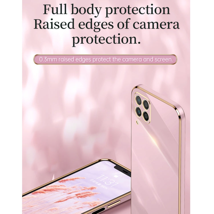 For Huawei nova 6 SE XINLI Straight Edge 6D Electroplate TPU Phone Case with Ring Holder(Cherry Purple) - Huawei Cases by XINLI | Online Shopping UK | buy2fix