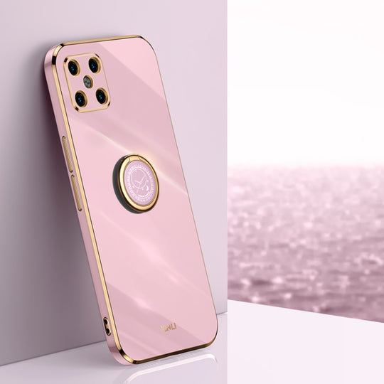 For Huawei nova 8 SE XINLI Straight Edge 6D Electroplate TPU Phone Case with Ring Holder(Cherry Purple)