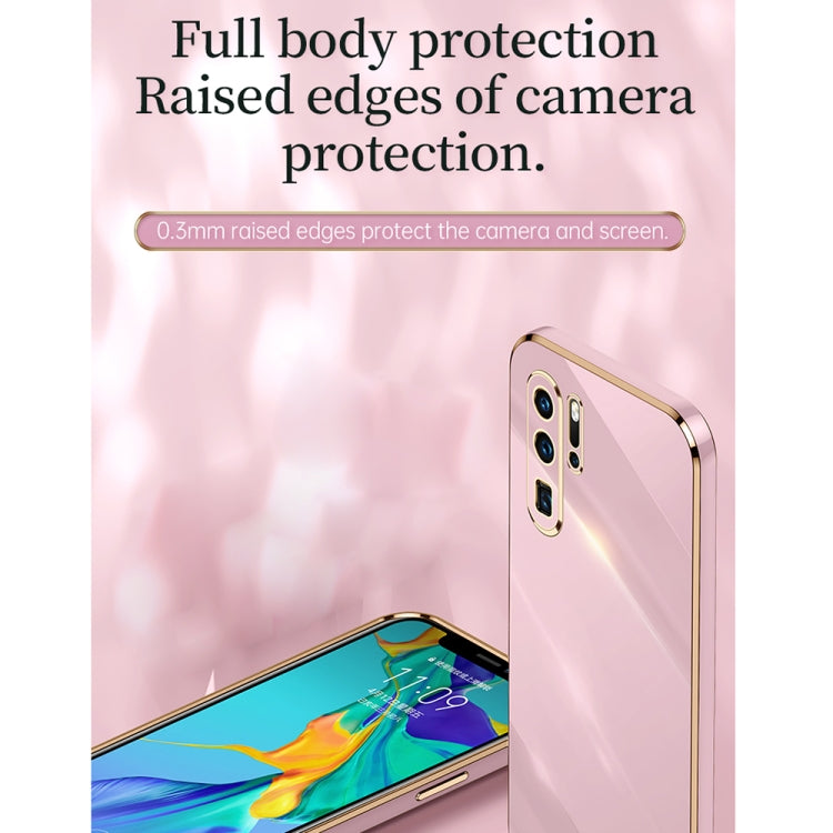 For Huawei P30 XINLI Straight Edge 6D Electroplate TPU Phone Case with Ring Holder(Hawthorn Red) - Huawei Cases by XINLI | Online Shopping UK | buy2fix