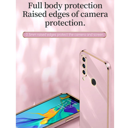 For Huawei P30 Lite XINLI Straight 6D Plating Gold Edge TPU Shockproof Case with Ring Holder(Hawthorn Red) - Huawei Cases by XINLI | Online Shopping UK | buy2fix