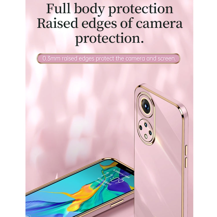 For Honor 50 Pro XINLI Straight 6D Plating Gold Edge TPU Shockproof Case with Ring Holder(White) - Honor Cases by XINLI | Online Shopping UK | buy2fix