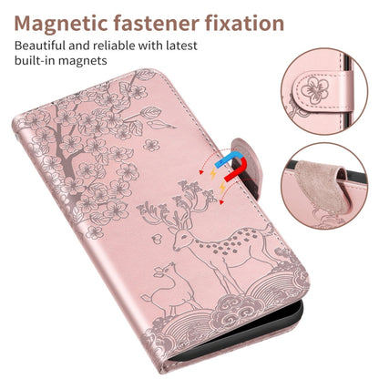 For Sony Xperia 10 III Sika Deer Embossing Pattern Horizontal Flip PU Leather Case with Holder & Card Slot & Wallet & Photo Frame(Rose Gold) - Sony Cases by buy2fix | Online Shopping UK | buy2fix