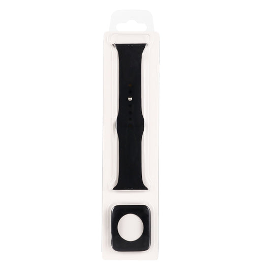 Silicone Watch Band + Watch Protective Case Set For Apple Watch Series 3 & 2 & 1 42mm(Black) by buy2fix