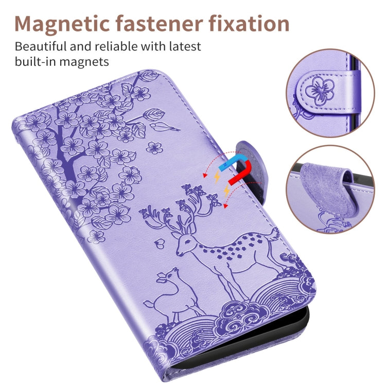 For Xiaomi Redmi Note 8 Sika Deer Embossing Pattern Horizontal Flip PU Leather Case with Holder & Card Slot & Wallet & Photo Frame(Purple) - Xiaomi Cases by buy2fix | Online Shopping UK | buy2fix