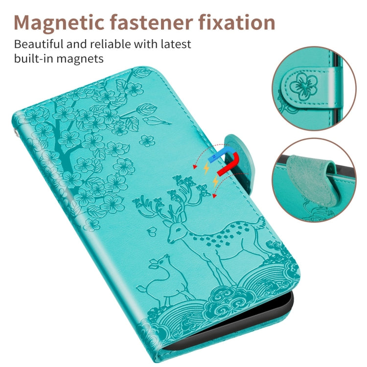 For Xiaomi Redmi Note 9 Sika Deer Embossing Pattern Horizontal Flip PU Leather Case with Holder & Card Slot & Wallet & Photo Frame(Green) - Xiaomi Cases by buy2fix | Online Shopping UK | buy2fix