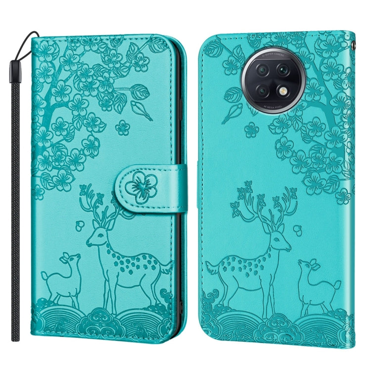 For Xiaomi Redmi Note 9T Sika Deer Embossing Pattern Horizontal Flip PU Leather Case with Holder & Card Slot & Wallet & Photo Frame(Green) - Xiaomi Cases by buy2fix | Online Shopping UK | buy2fix