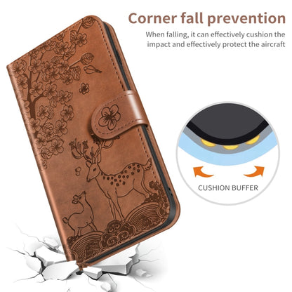 For Xiaomi Redmi Note 10 Pro Sika Deer Embossing Pattern Horizontal Flip PU Leather Case with Holder & Card Slot & Wallet & Photo Frame(Brown) - Xiaomi Cases by buy2fix | Online Shopping UK | buy2fix