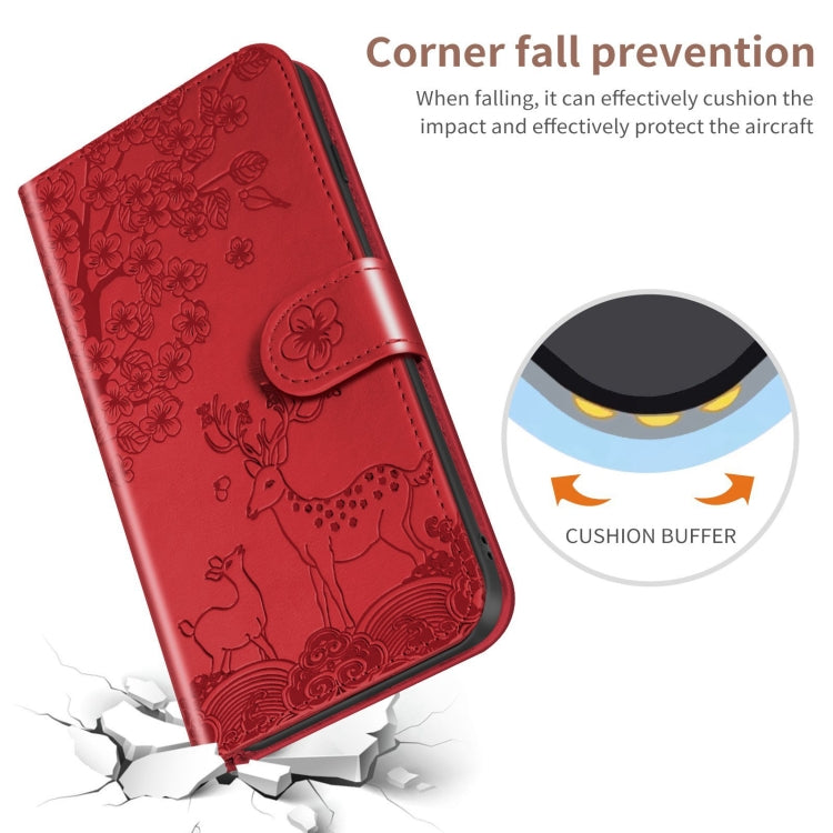 For Xiaomi Mi 11 Sika Deer Embossing Pattern Horizontal Flip PU Leather Case with Holder & Card Slot & Wallet & Photo Frame(Red) - Xiaomi Cases by buy2fix | Online Shopping UK | buy2fix