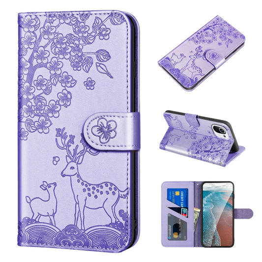 For Xiaomi Mi 11 Sika Deer Embossing Pattern Horizontal Flip PU Leather Case with Holder & Card Slot & Wallet & Photo Frame(Purple) - Xiaomi Cases by buy2fix | Online Shopping UK | buy2fix