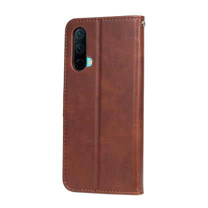 For OnePlus Nord CE 5G Fashion Calf Texture Zipper Horizontal Flip Leather Case with Stand & Card Slots & Wallet Function(Brown) - OnePlus Cases by buy2fix | Online Shopping UK | buy2fix