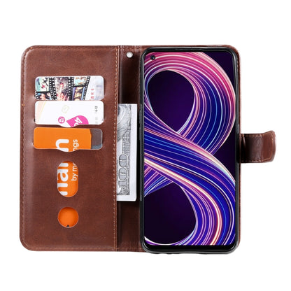 For OPPO Realme 8 5G / Realme V13 5G Fashion Calf Texture Zipper Horizontal Flip Leather Case with Stand & Card Slots & Wallet Function(Brown) - Realme Cases by buy2fix | Online Shopping UK | buy2fix