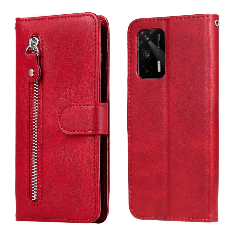 For OPPO Realme GT 5G Fashion Calf Texture Zipper Horizontal Flip Leather Case with Stand & Card Slots & Wallet Function(Red) - Realme Cases by buy2fix | Online Shopping UK | buy2fix