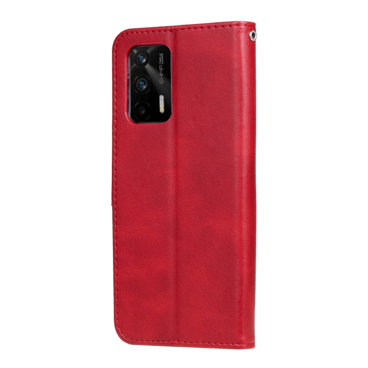 For OPPO Realme GT 5G Fashion Calf Texture Zipper Horizontal Flip Leather Case with Stand & Card Slots & Wallet Function(Red) - Realme Cases by buy2fix | Online Shopping UK | buy2fix