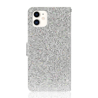 For iPhone 13 mini Glitter Powder Horizontal Flip Leather Case with Card Slots & Holder & Lanyard (Silver) by buy2fix