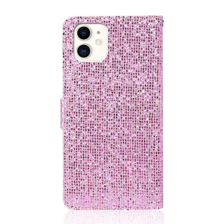 For iPhone 13 Glitter Powder Horizontal Flip Leather Case with Card Slots & Holder & Lanyard(Pink) - iPhone 13 Cases by buy2fix | Online Shopping UK | buy2fix