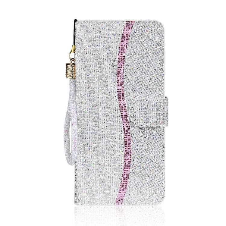 For Samsung Galaxy A03s (EU Version) Glitter Powder Horizontal Flip Leather Case with Card Slots & Holder & Lanyard(Silver) by buy2fix