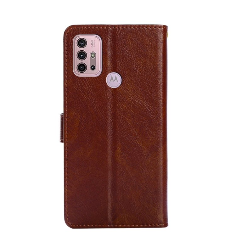 For Motorola Moto G30 Zipper Bag PU + TPU Horizontal Flip Leather Case with Holder & Card Slot & Wallet & Lanyard(Brown) - Motorola Cases by buy2fix | Online Shopping UK | buy2fix