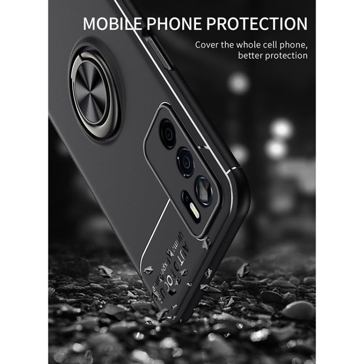 For OPPO A16 Metal Ring Holder 360 Degree Rotating TPU Case(Black) - OPPO Cases by buy2fix | Online Shopping UK | buy2fix