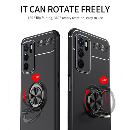 For OPPO A16 Metal Ring Holder 360 Degree Rotating TPU Case(Black) - OPPO Cases by buy2fix | Online Shopping UK | buy2fix